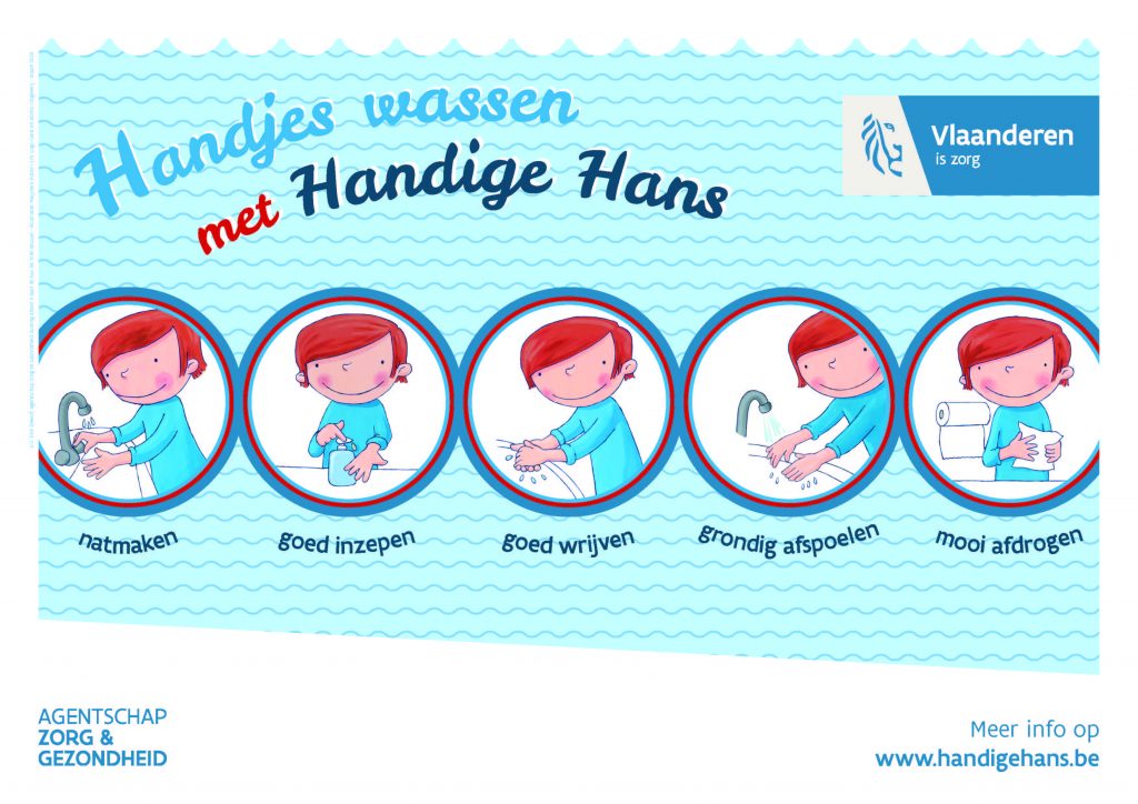 Handige Hans - 5 stappen hoe handen wassen